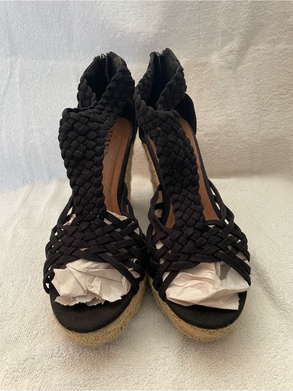 TORRID: Braided Black Wedge Sandals - Women 9WW